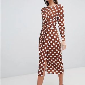 ASOS polka dot cutout dress